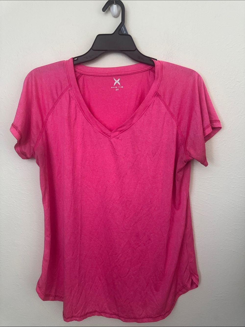 Game Time Women’s Hot Pink V-Neck Short Sleeve Tee